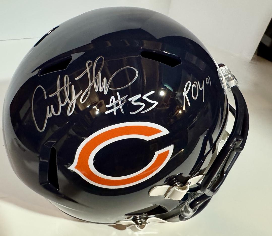 Anthony Thomas (Bears) signed full size replica helmet w/ROY inscription - Schwartz COA